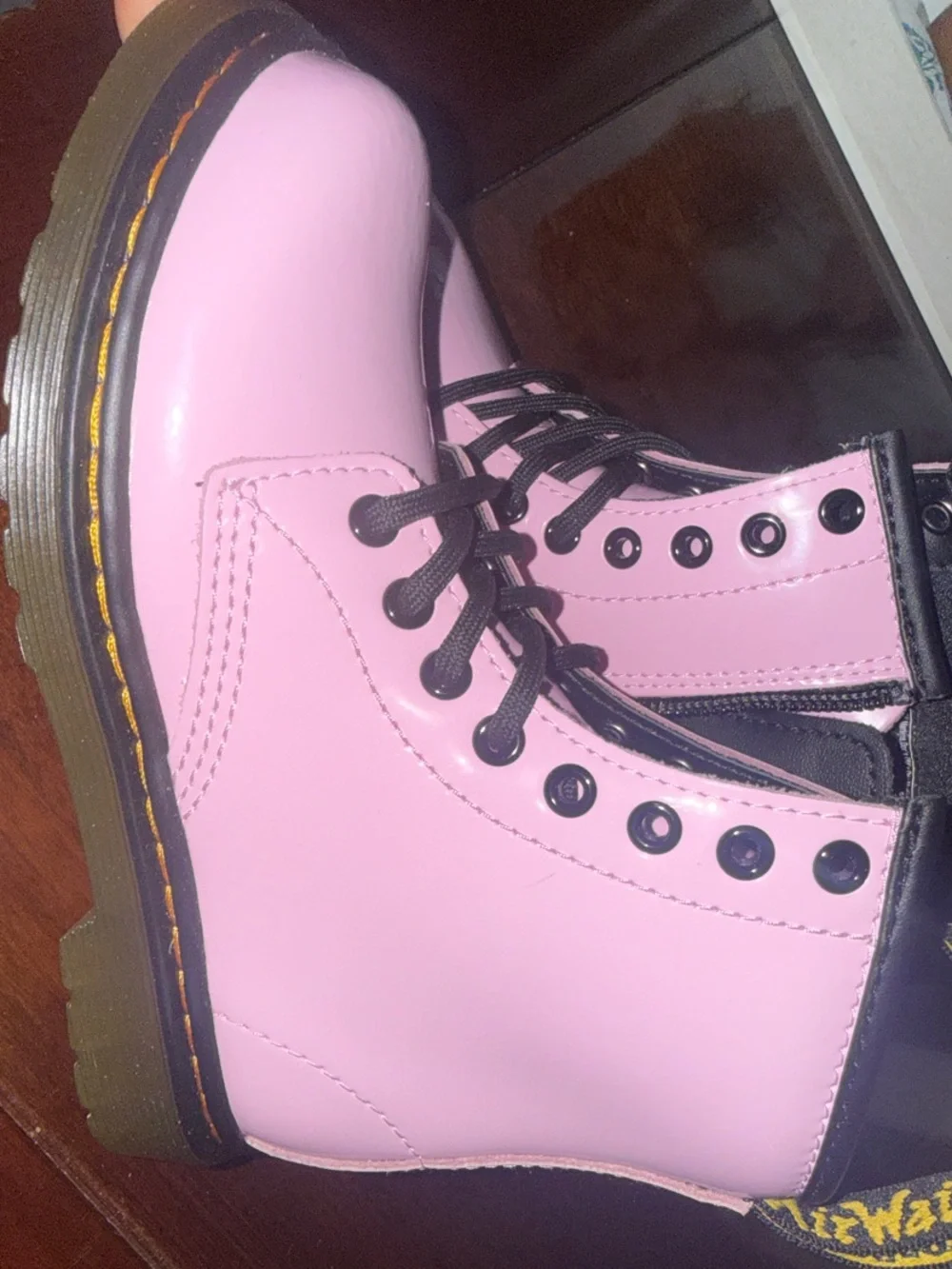Dr. Martens Pink Lace-Up Combat Boots